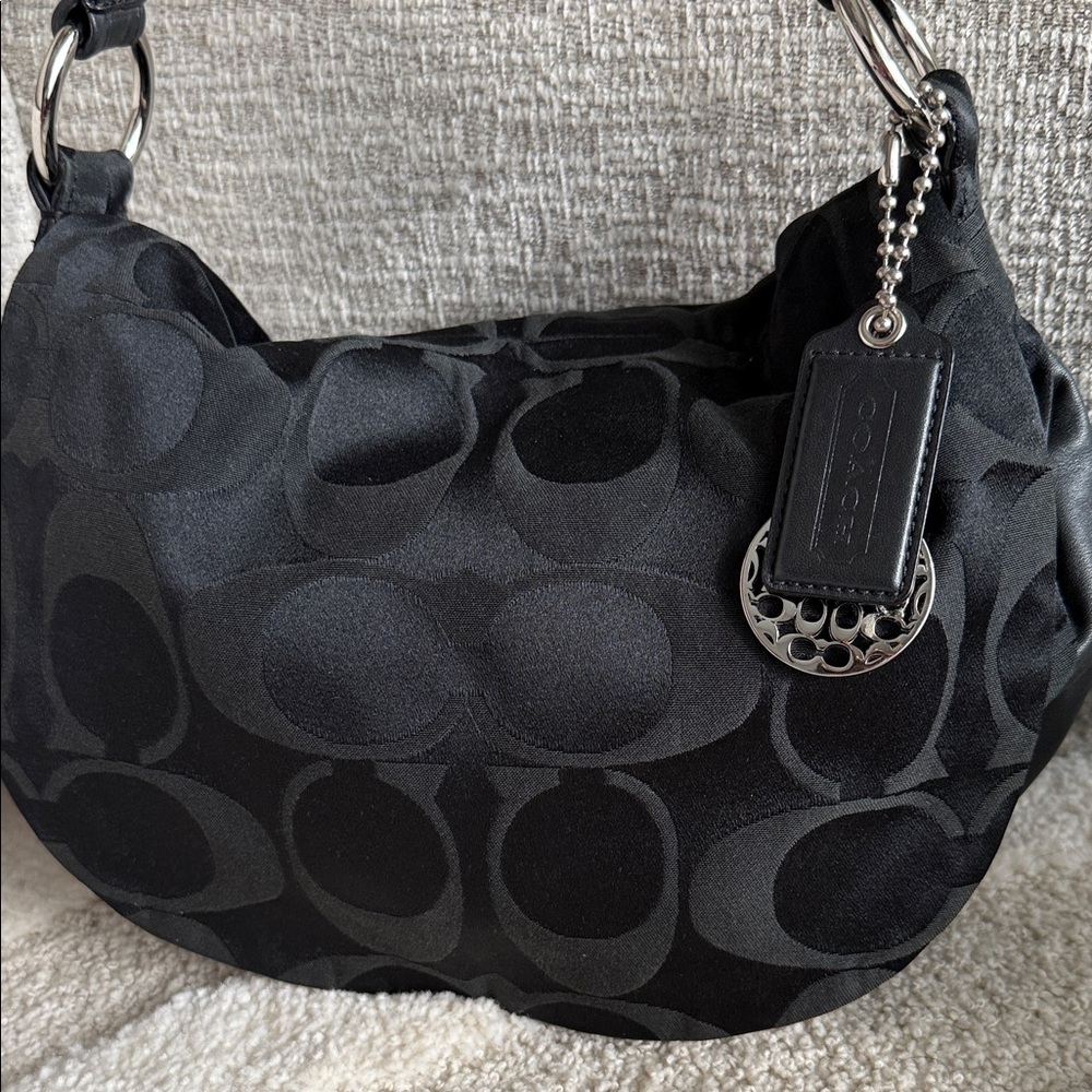 Coach vintage Black Signature hobo Shoulder Bag